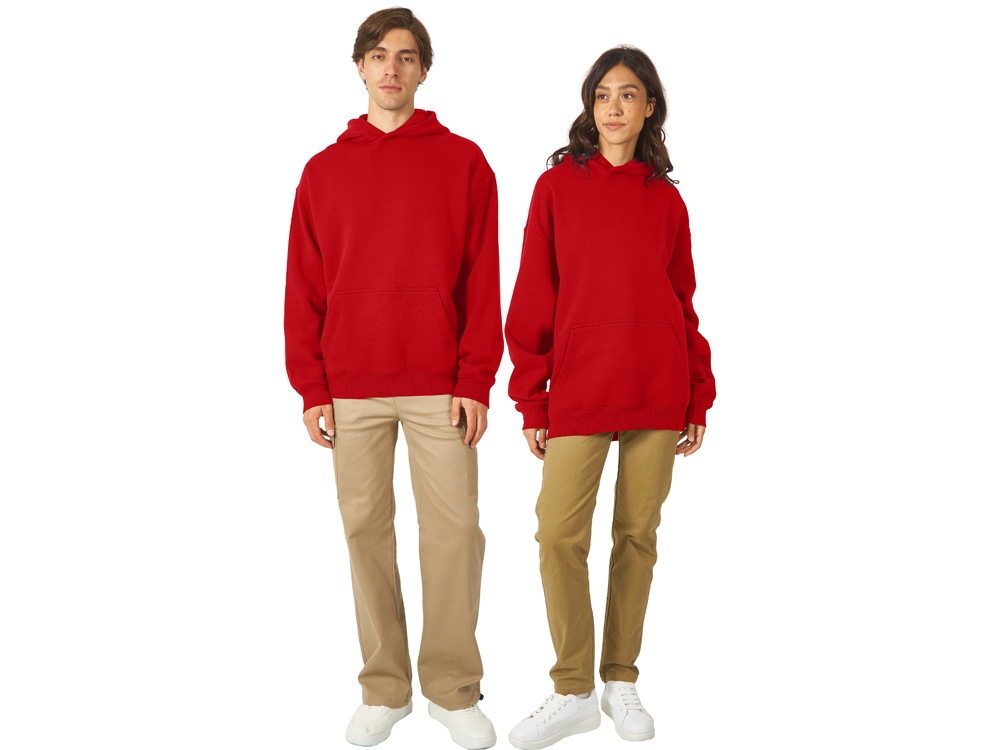 Толстовка с капюшоном оверсайз Berlin унисекс, красный-5
