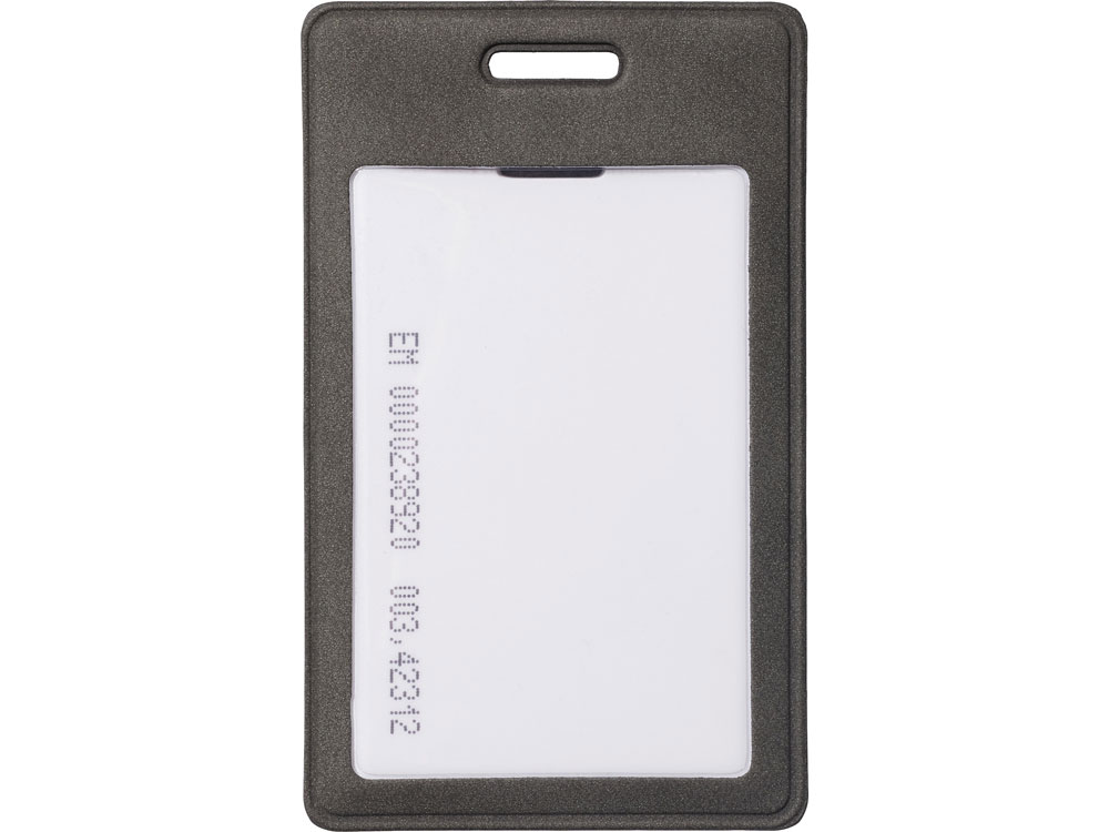 Вертикальный чехол для пропуска из экокожи Alicante, темно-серый-0