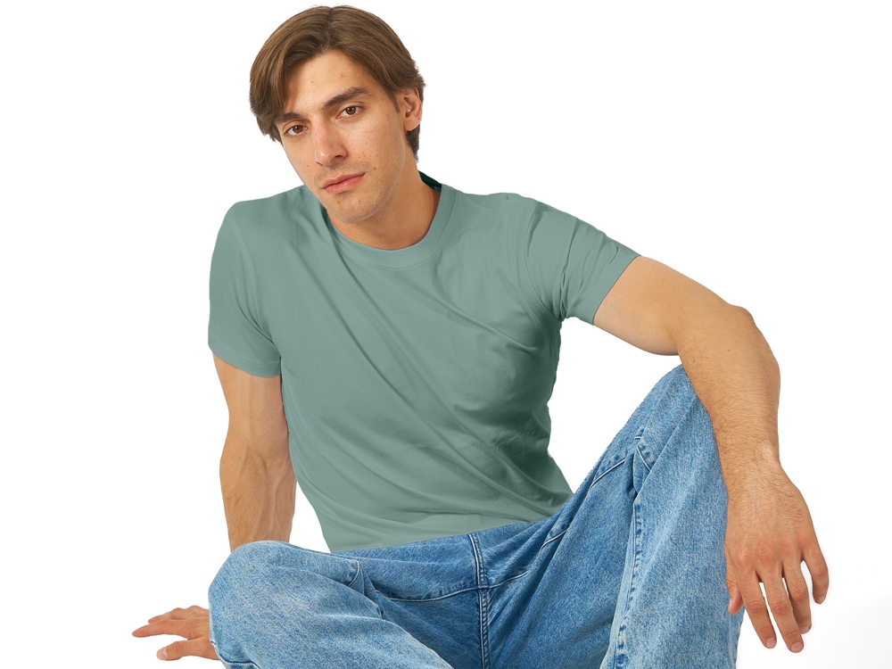 Футболка HD Fit короткий рукав с эластаном, припылено-бирюзовый-1