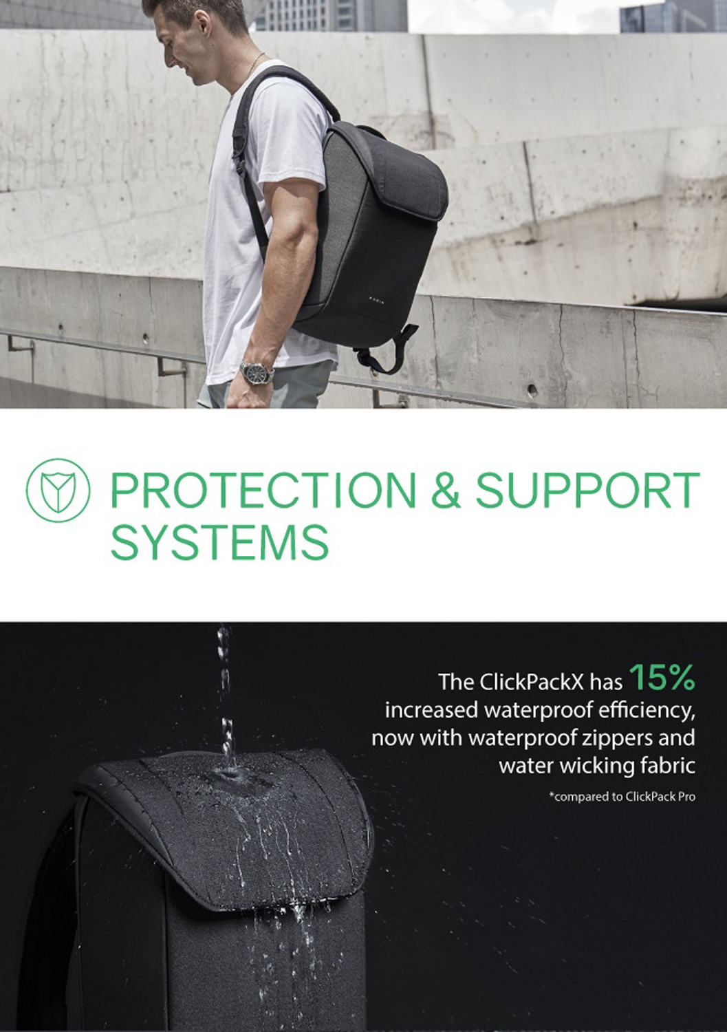 Рюкзак KORIN ClickPack X 45х32х15,5 см, с клапаном, черный-33