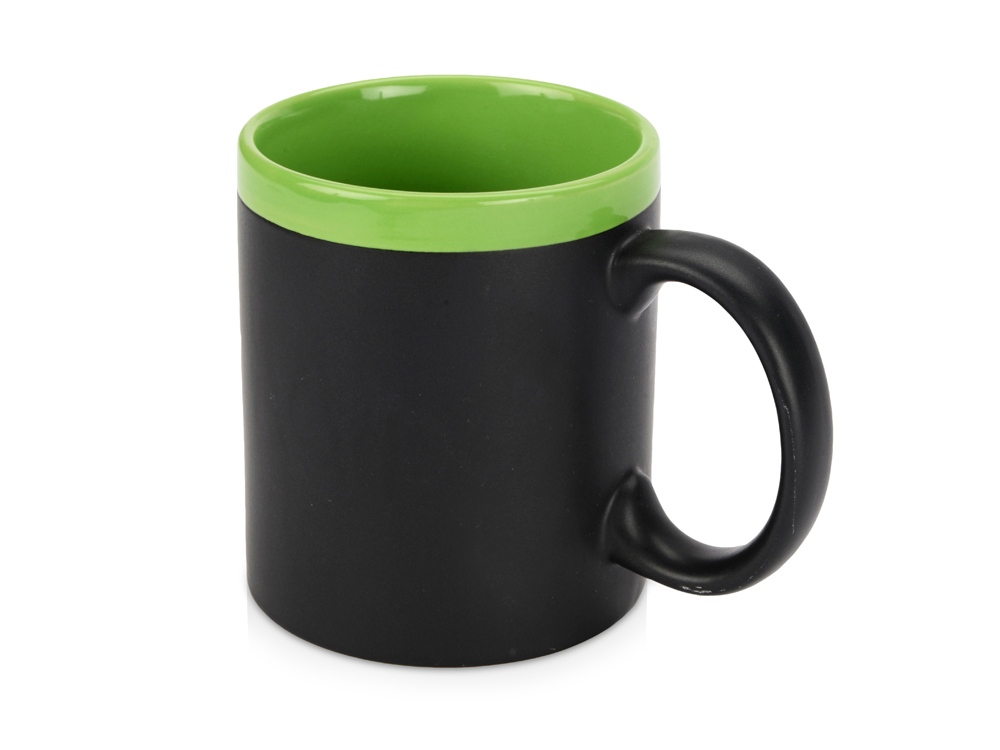 Кружка с покрытием для рисования мелом Да Винчи, черный/зеленый-0