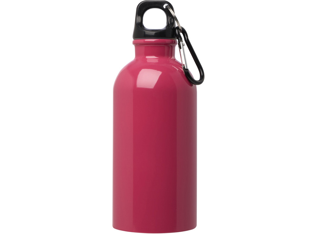 Одностенная бутылка для воды с карабином Oregon, изготовленная из нержавеющей стали, сертифицированной по стандарту RCS, объемом 400 мл - Фуксия-1