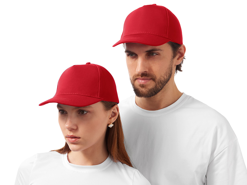 Бейсболка из структурной ткани Fargo, красный-0