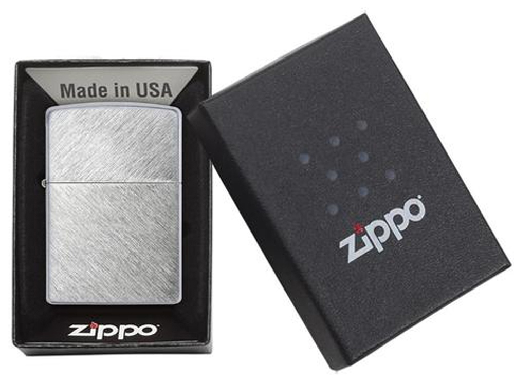 Зажигалка ZIPPO с покрытием Herringbone Sweep, латунь/сталь, серебристая, матовая, 38x13x57 мм-4