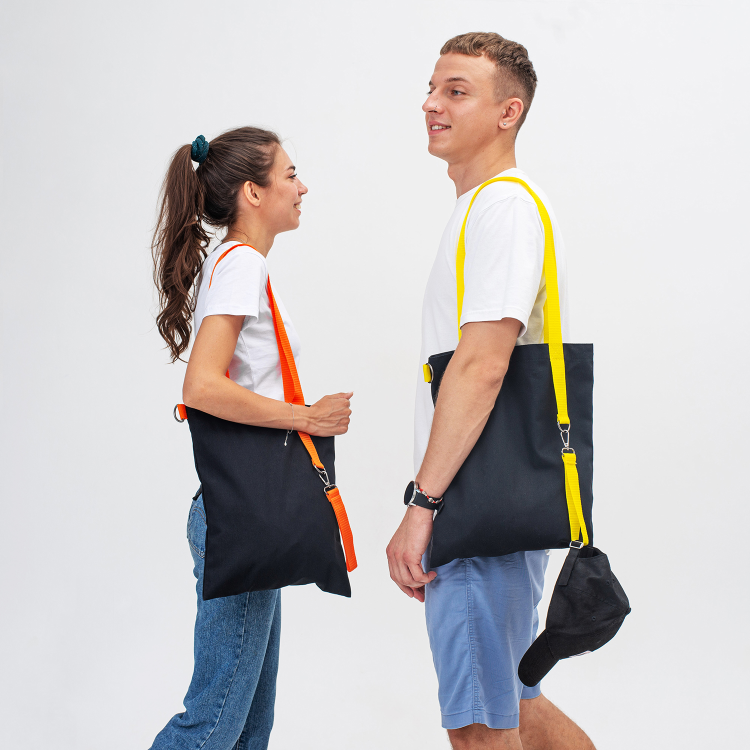 Шоппер Superbag black (чёрный с жёлтым)-6