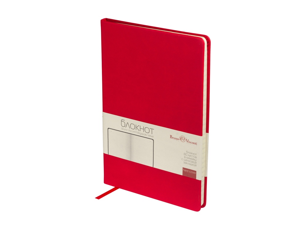 Блокнот А5 Megapolis Velvet, красный-0