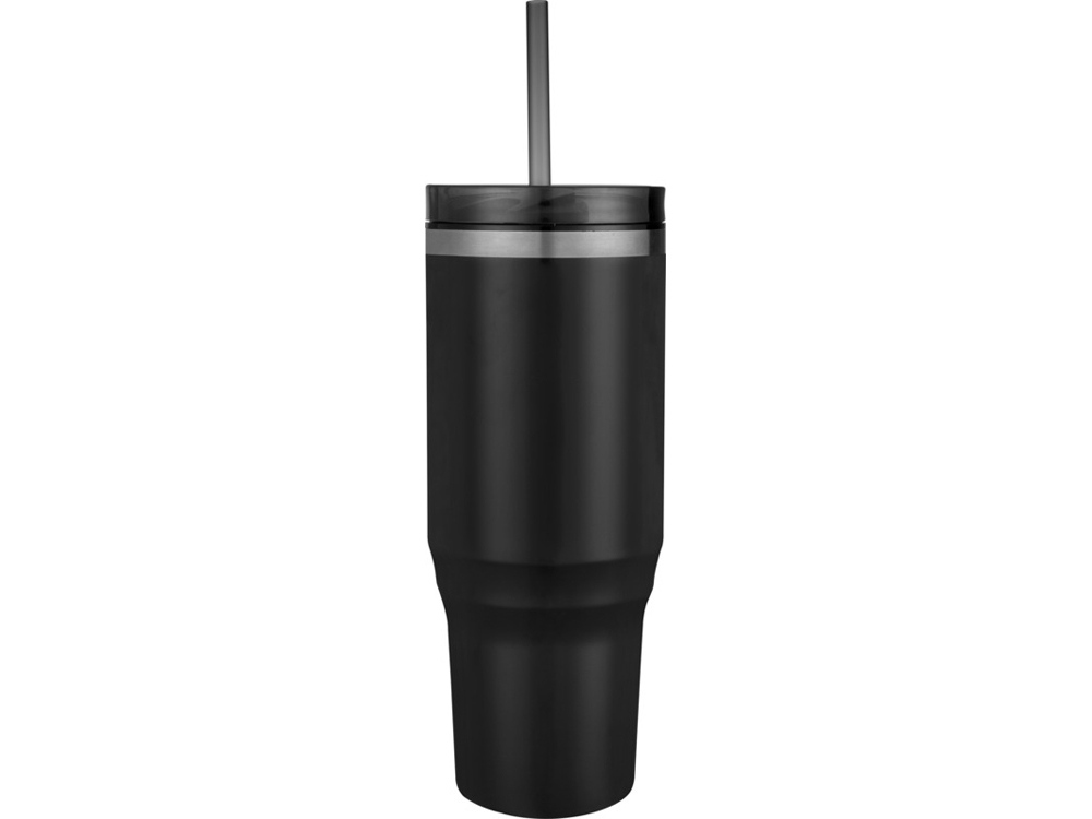 Melbourne кружка 1200 мл, сертифицированная согласно RCS, с соломинкой - сплошной черный-1