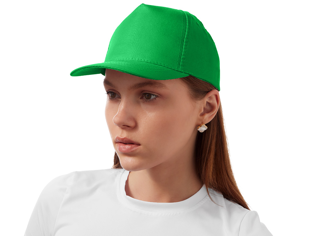 Бейсболка Poly 5-ти панельная 120 гр, зеленый-2