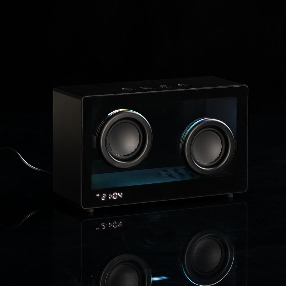 Bluetooth-колонка со светомузыкой Sensofonic, черная-4