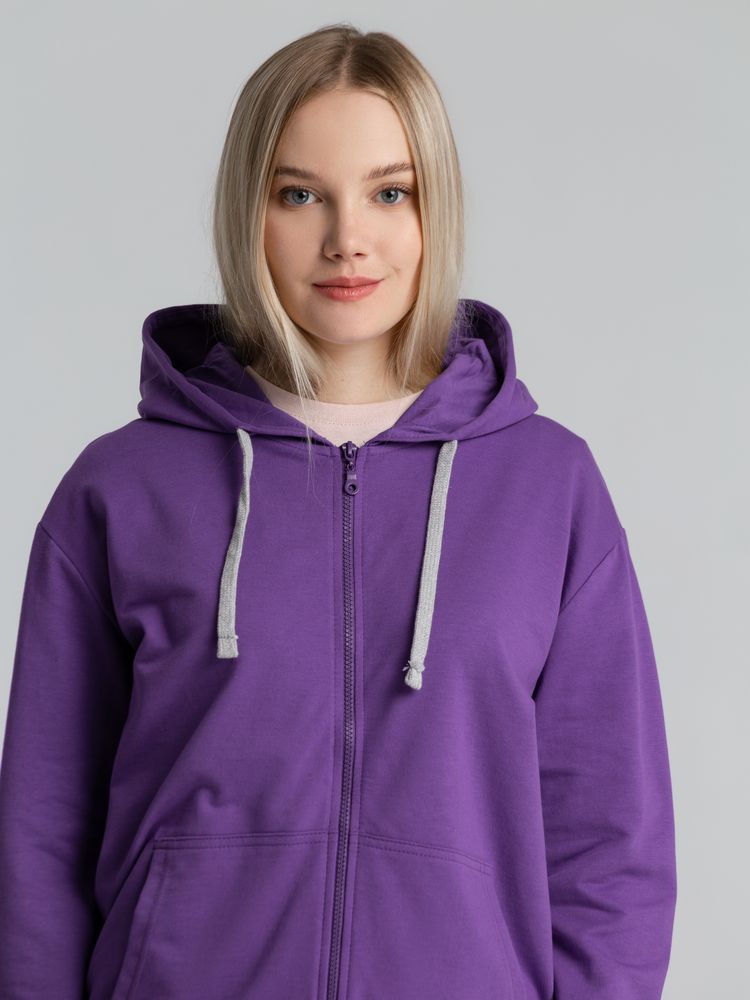 Толстовка на молнии с капюшоном Unit Siverga, фиолетовая-6