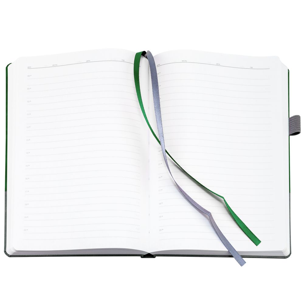 Ежедневник Horizon, недатированный, серый с зеленым-3
