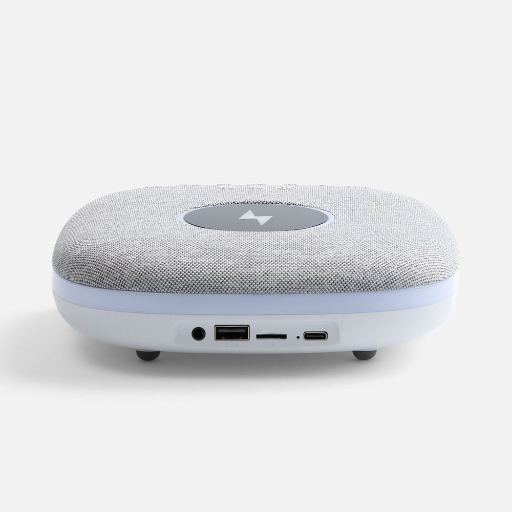 Bluetooth-колонка с беспроводной зарядкой и подсветкой Terrafonic, серая-2
