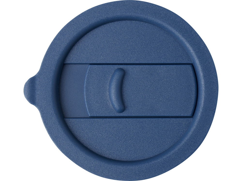 Java керамическая кружка емкостью 330 мл с силиконовой оберткой и пластиковой крышкой - Синий-3