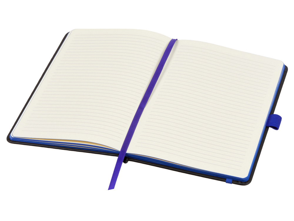 Блокнот ColorNote Black, твердая обложка A5, 80 листов, черный с синим-1