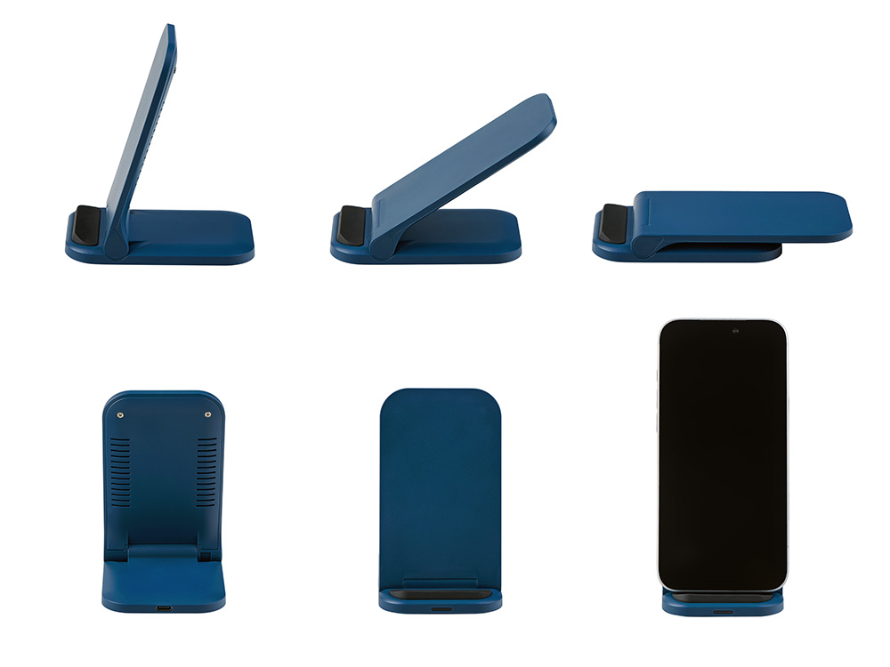 Беспроводное зарядное устройство Foldy, 15 Вт, темно-синий-4