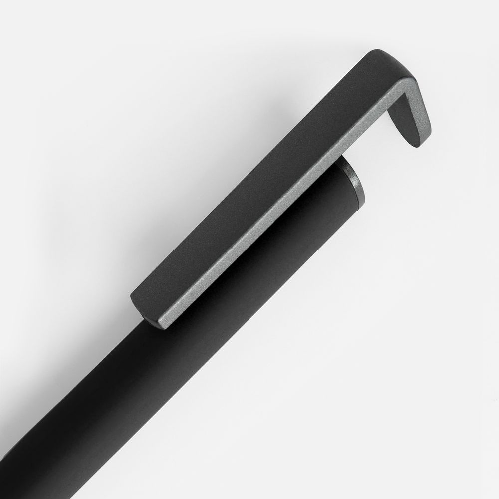 Ручка шариковая Standic с подставкой для телефона, черная-1