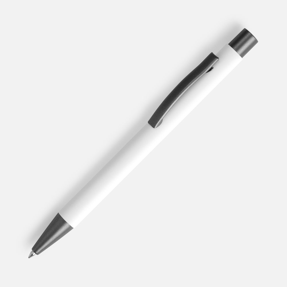 Ручка шариковая Atento Soft Touch, белая-0