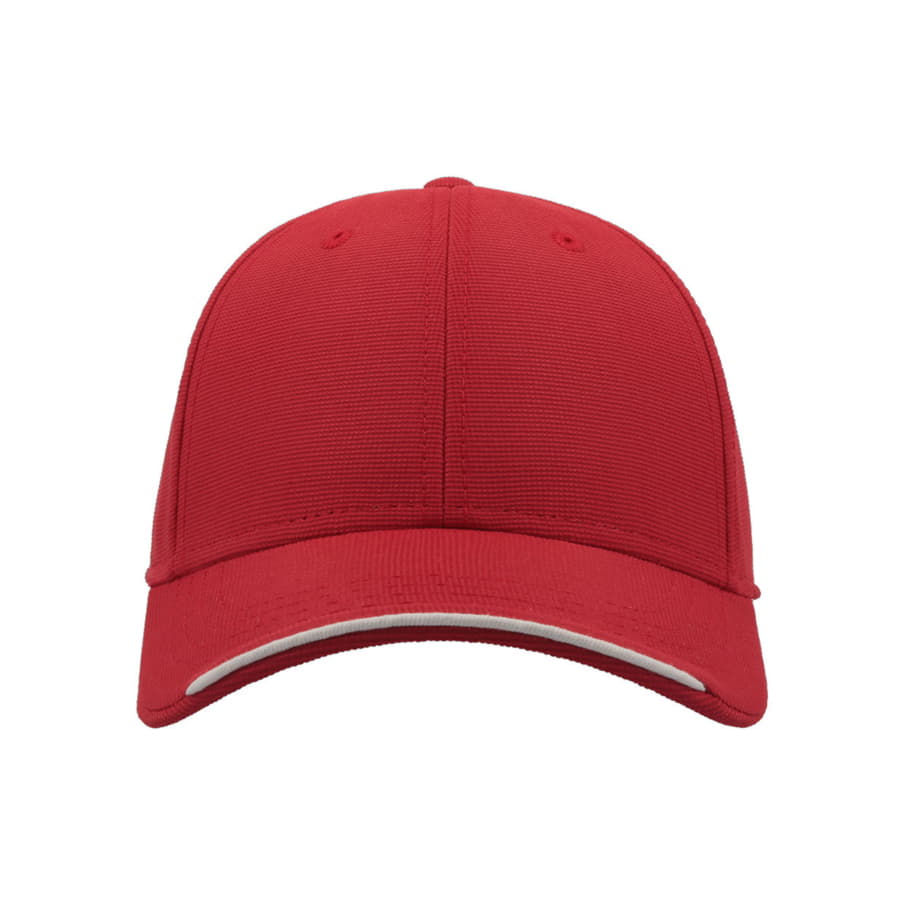 Бейсболка ESTORIL-S, 6 клиньев, застежка на липучке, красный, белый-5