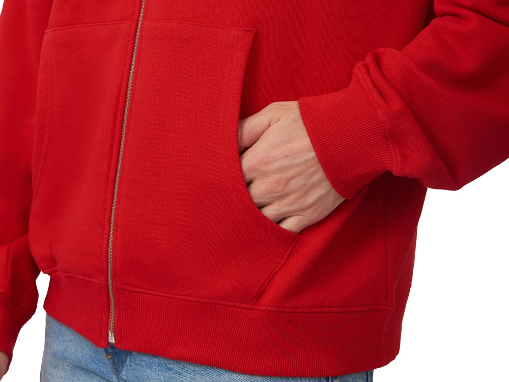 Толстовка оверсайз с капюшоном на молнии Monaco, красный-6
