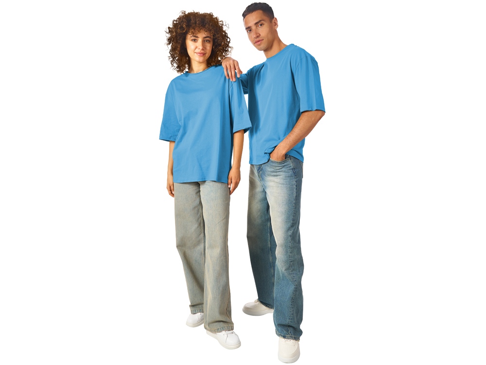 Футболка оверсайз Liyon унисекс, лазурный-5