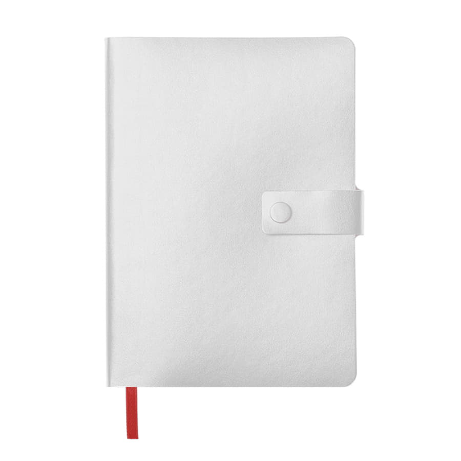 Ежедневник недатированный Stellar, А5, белый, кремовый блок  в линейку, с красным обрезом, белый, красный-2