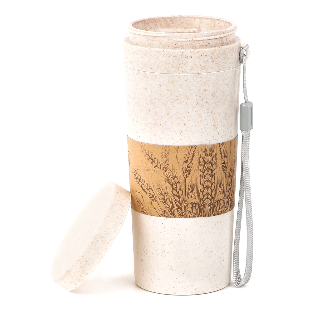 Термостакан с двойной стенкой Tender из пшеничного волокна, Бежевый-1