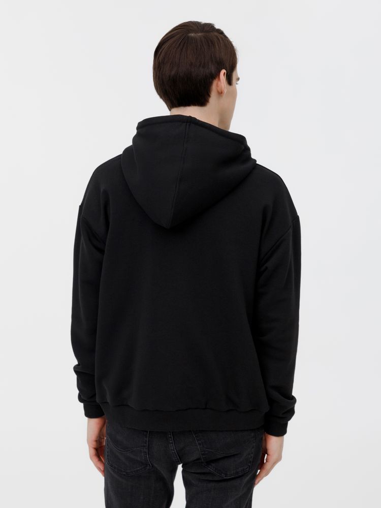 Толстовка унисекс оверсайз на молнии Zippy Terry, черная-5