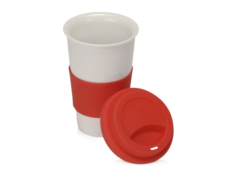 Фарфоровая кружка с двойными стенками Toronto, 300 мл, красный-1