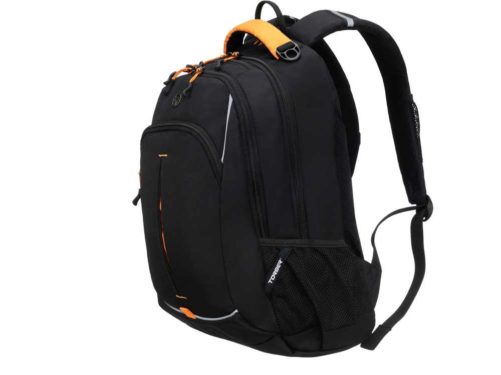 Рюкзак TORBER ROCKIT черный/оранжевый, полиэстер/добби, 32x15x46 см, 22 л-1