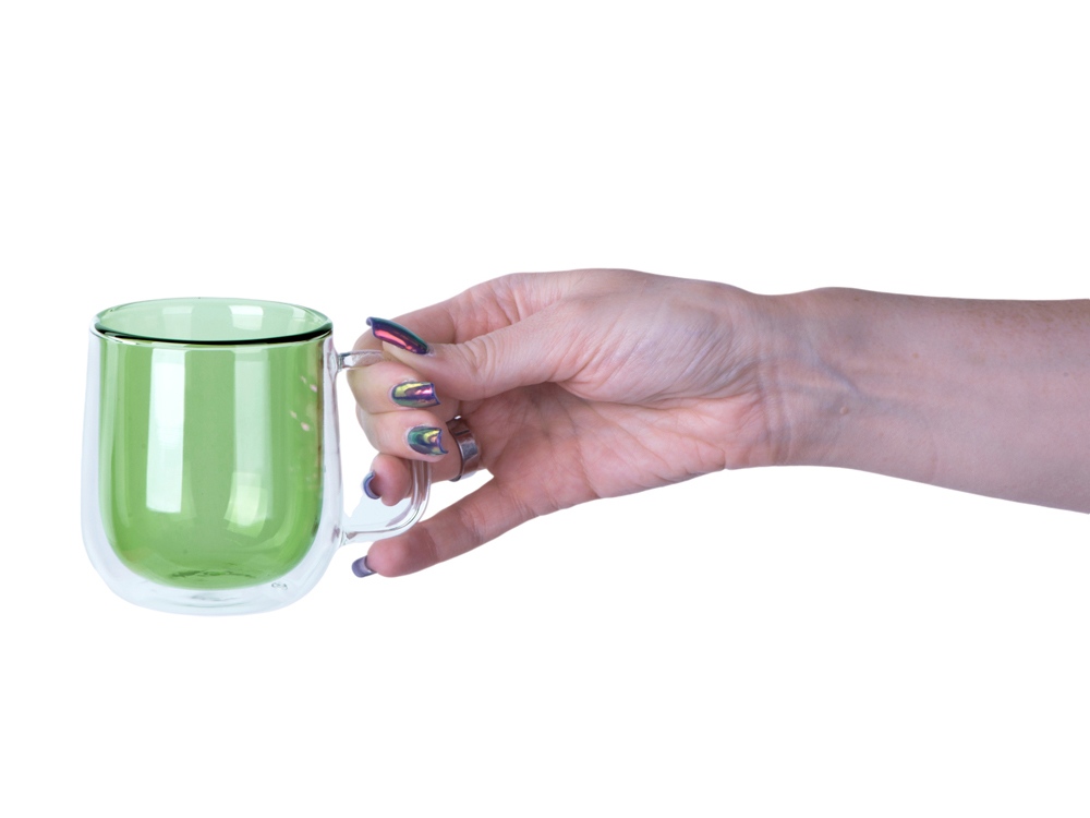 Цветная кружка Ubud с двойными стенками, зеленый-4