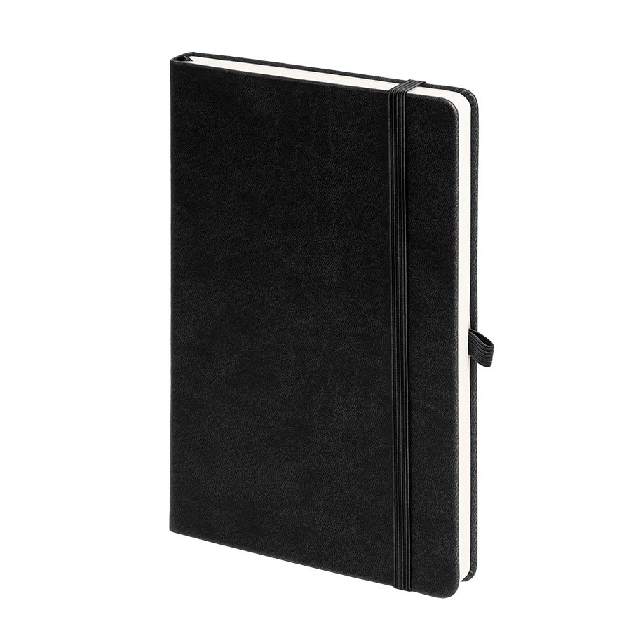 Бизнес-блокнот "Justy" A5, твердая обложка, в линейку, черный-0