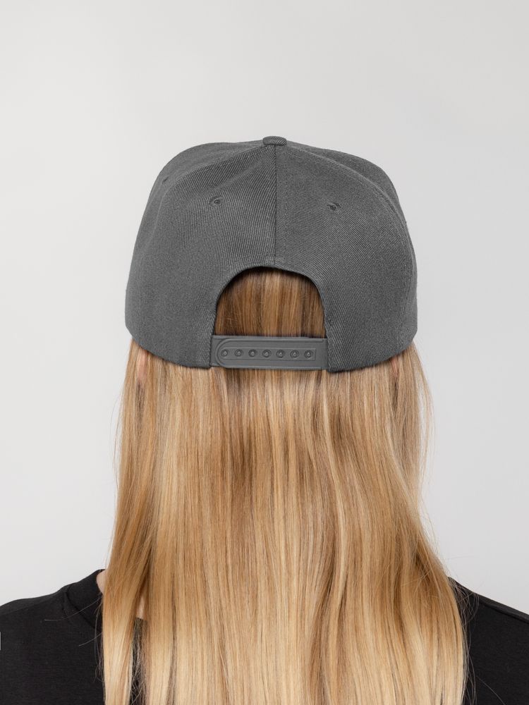 Бейсболка Snapback с прямым козырьком, серая-4