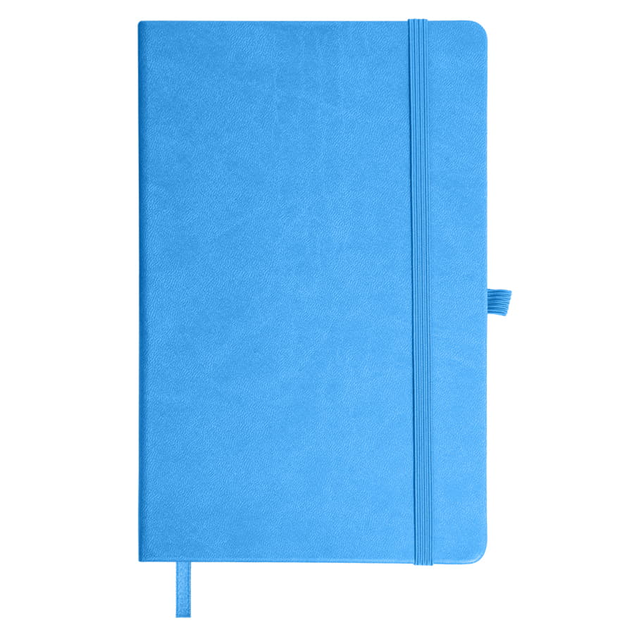 Бизнес-блокнот "Justy", 130*210 мм, светло-голубой, твердая обложка,  резинка 7 мм, блок-линейка, светло-голубой-1