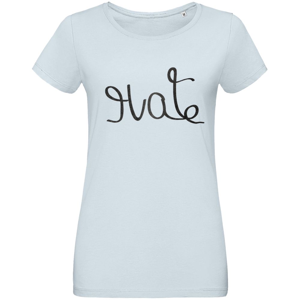 Футболка женская Hate-Love, голубая-0
