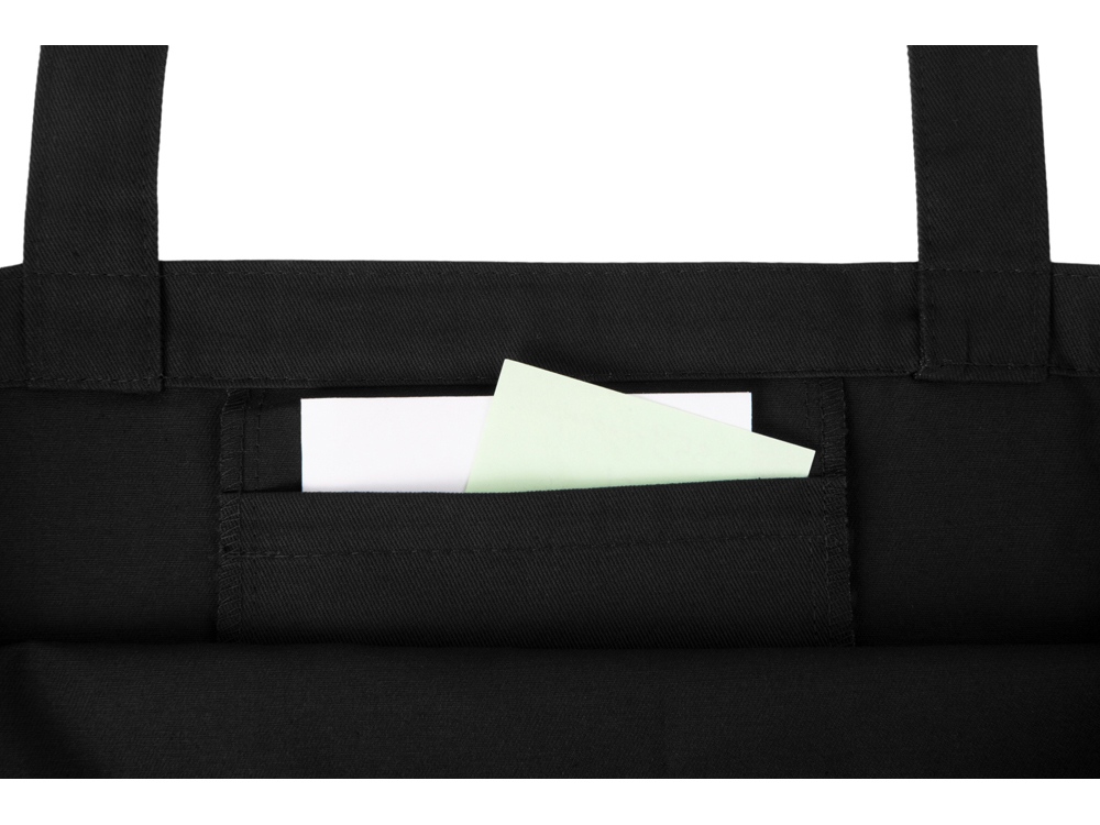 Сумка с широким дном и боками, черный-7