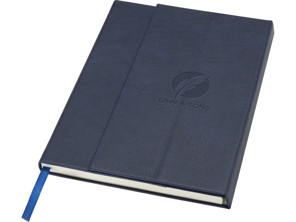 Блокнот Alejandra формата А5 с твердой обложкой из переработанной кожи - Синий-7