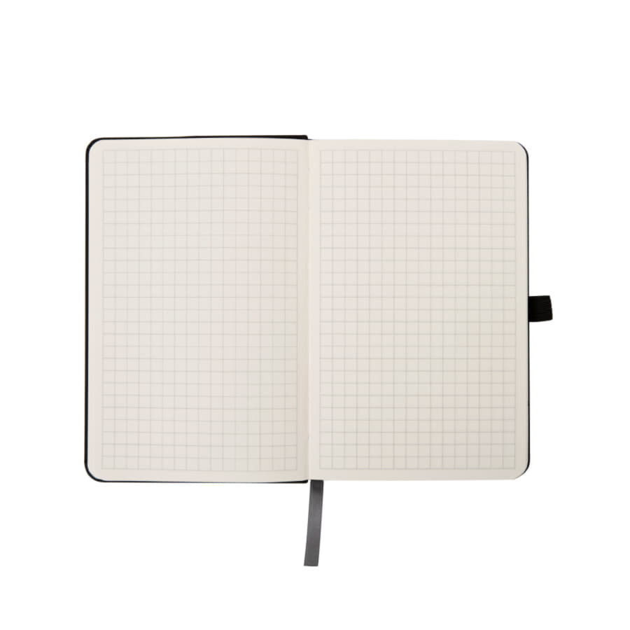 Бизнес-блокнот SILKY, формат А5, в клетку
, черный-5