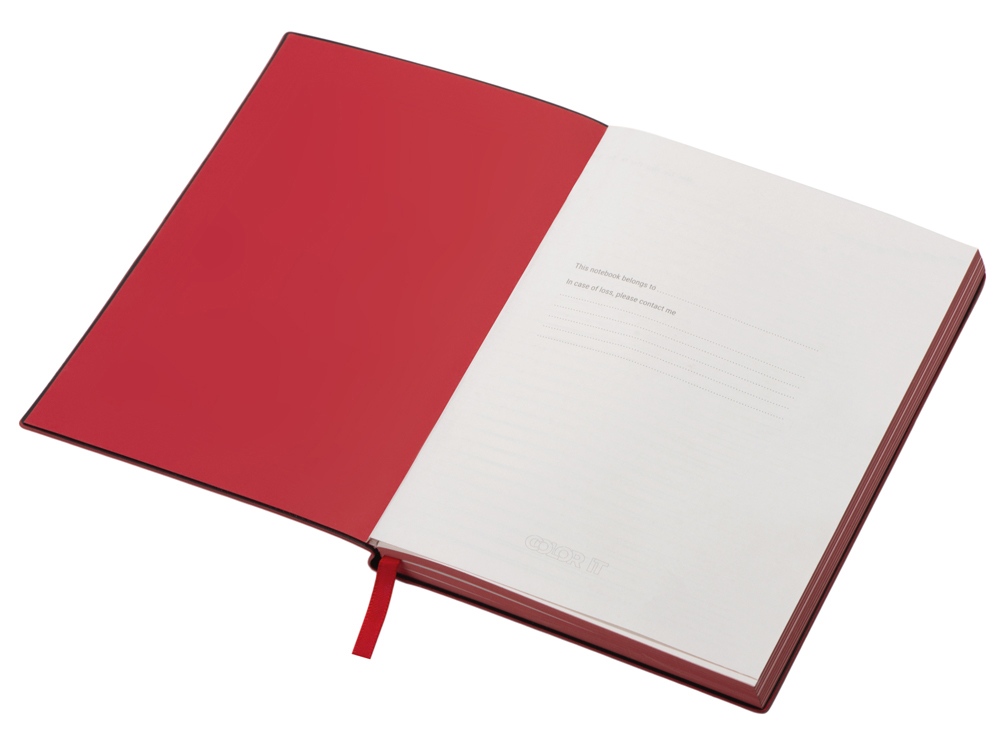 Бизнес-блокнот C1 софт-тач, гибкая обложка, 128 листов, красный-2