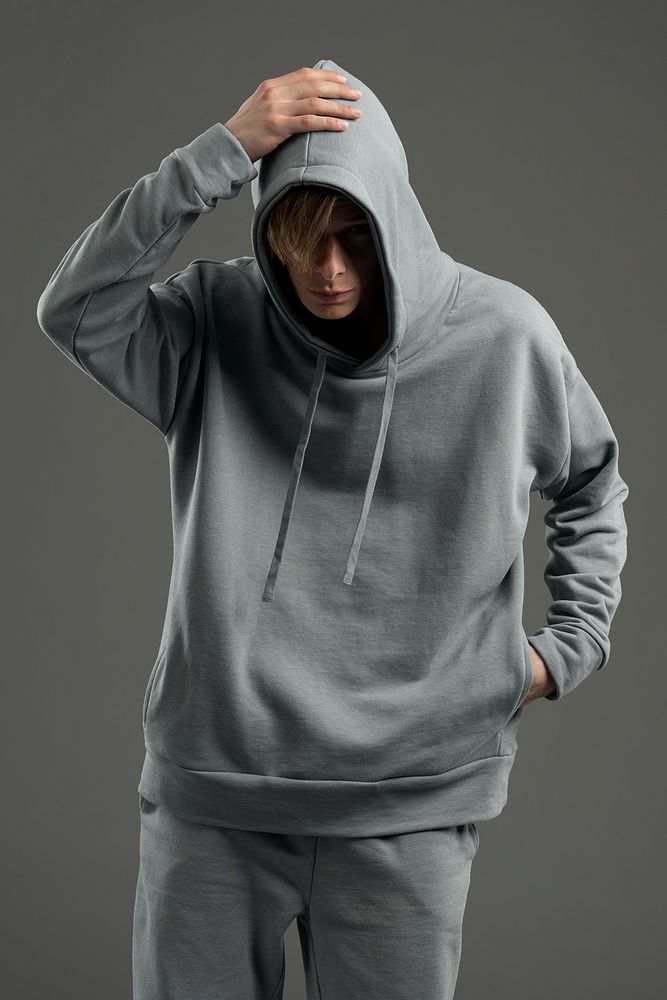 Худи унисекс H2, серое-3