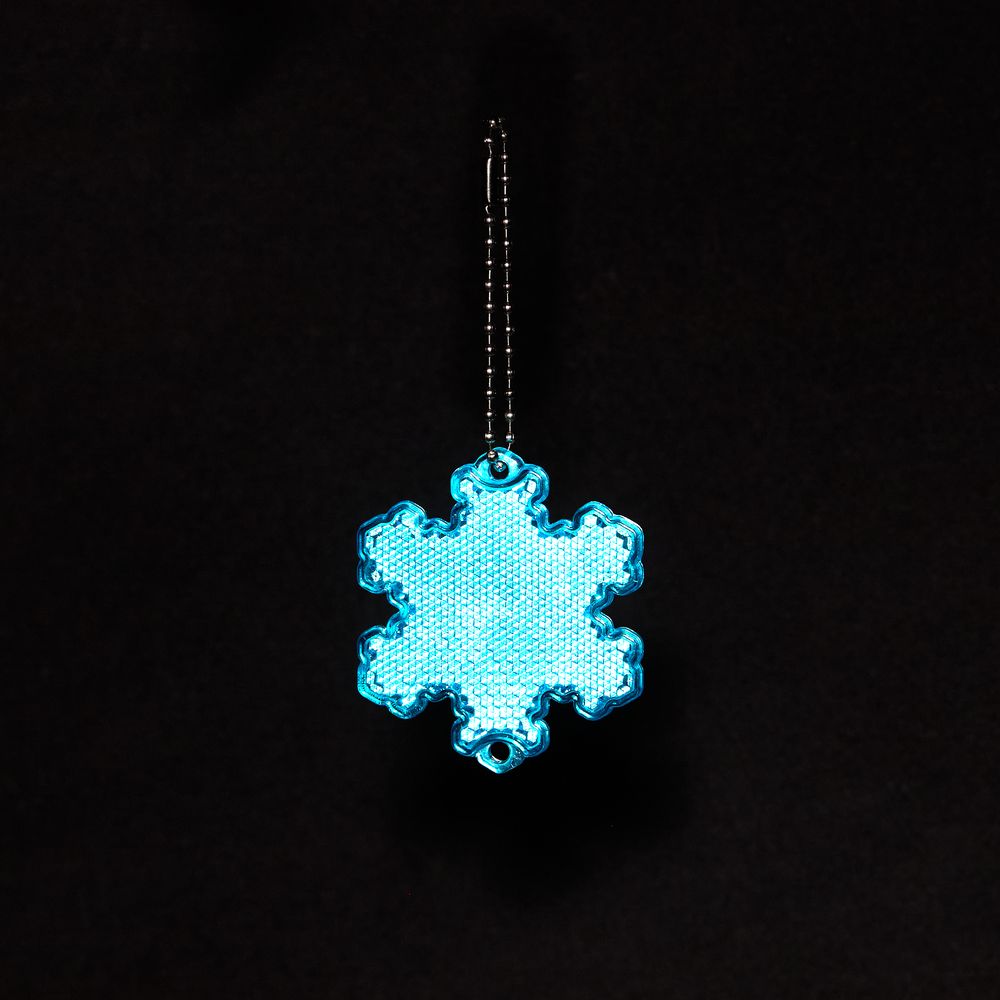 Пешеходный светоотражатель с цепочкой «Снежинка», синий-1