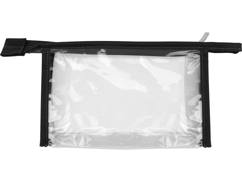 Прозрачная пластиковая косметичка Lucy, черный/прозрачный-1