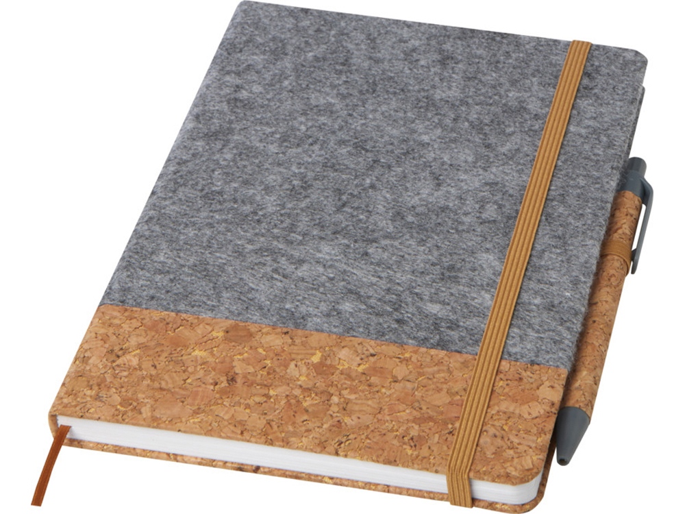 Veronica блокнот формата A5 в твердой обложке - Серый / Натуральный-0