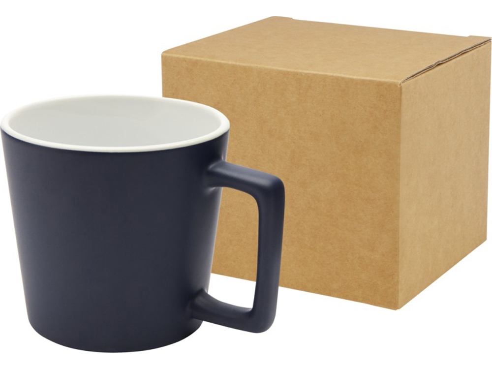 Cali Керамическая кружка объемом 370 мл с матовой отделкой - Navy Blue-0