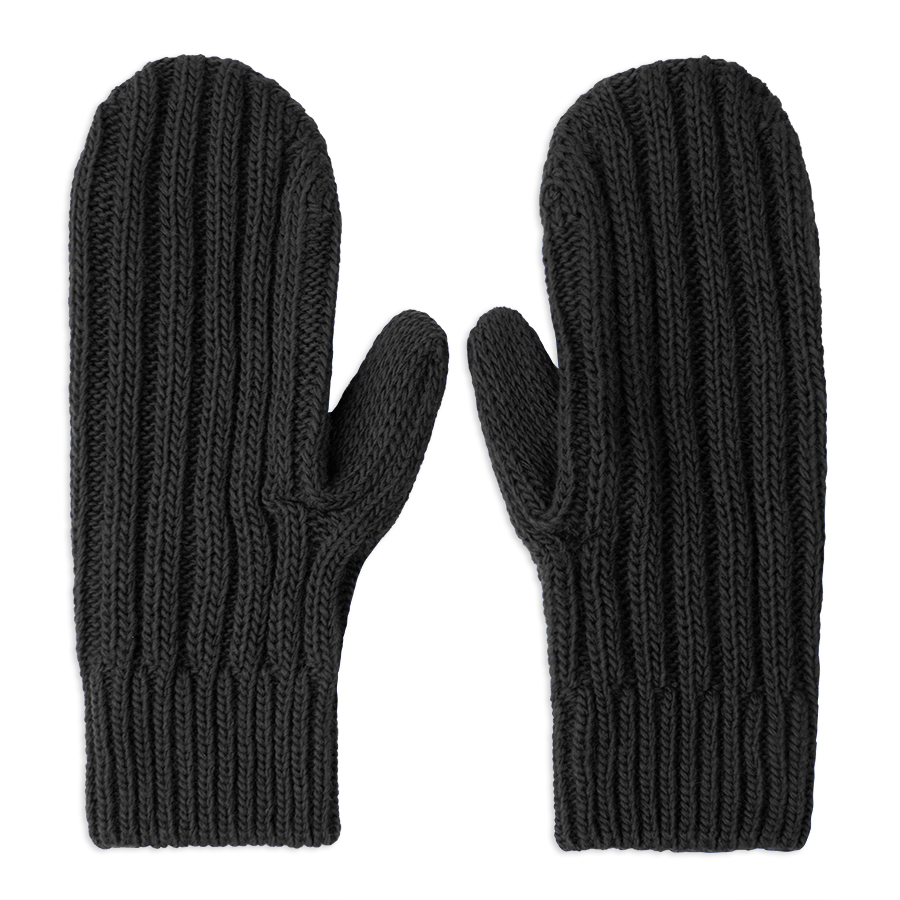 Варежки вязаные НАСВЯЗИ© шерсть/акрил, черный-0