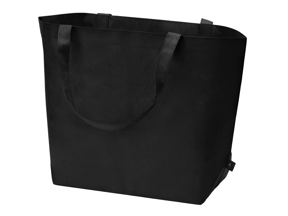 Сумка Reviver с донной складкой из нетканого переработанного материала RPET, черный-1