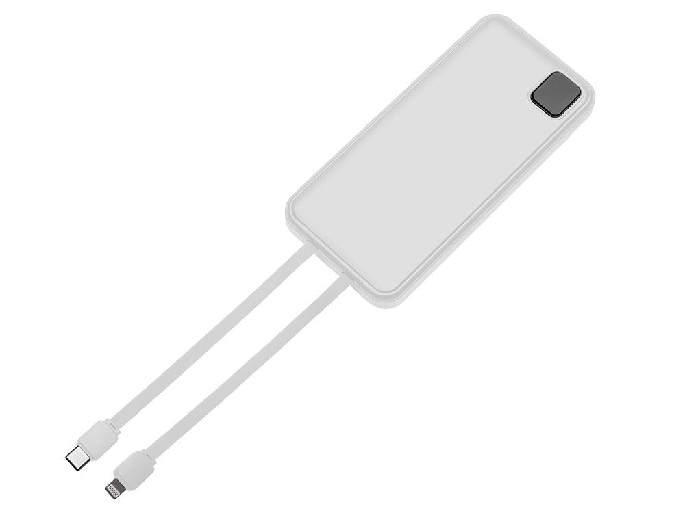 Внешний аккумулятор со встроенными кабелями Фрэйм, 10000мач, белый-3