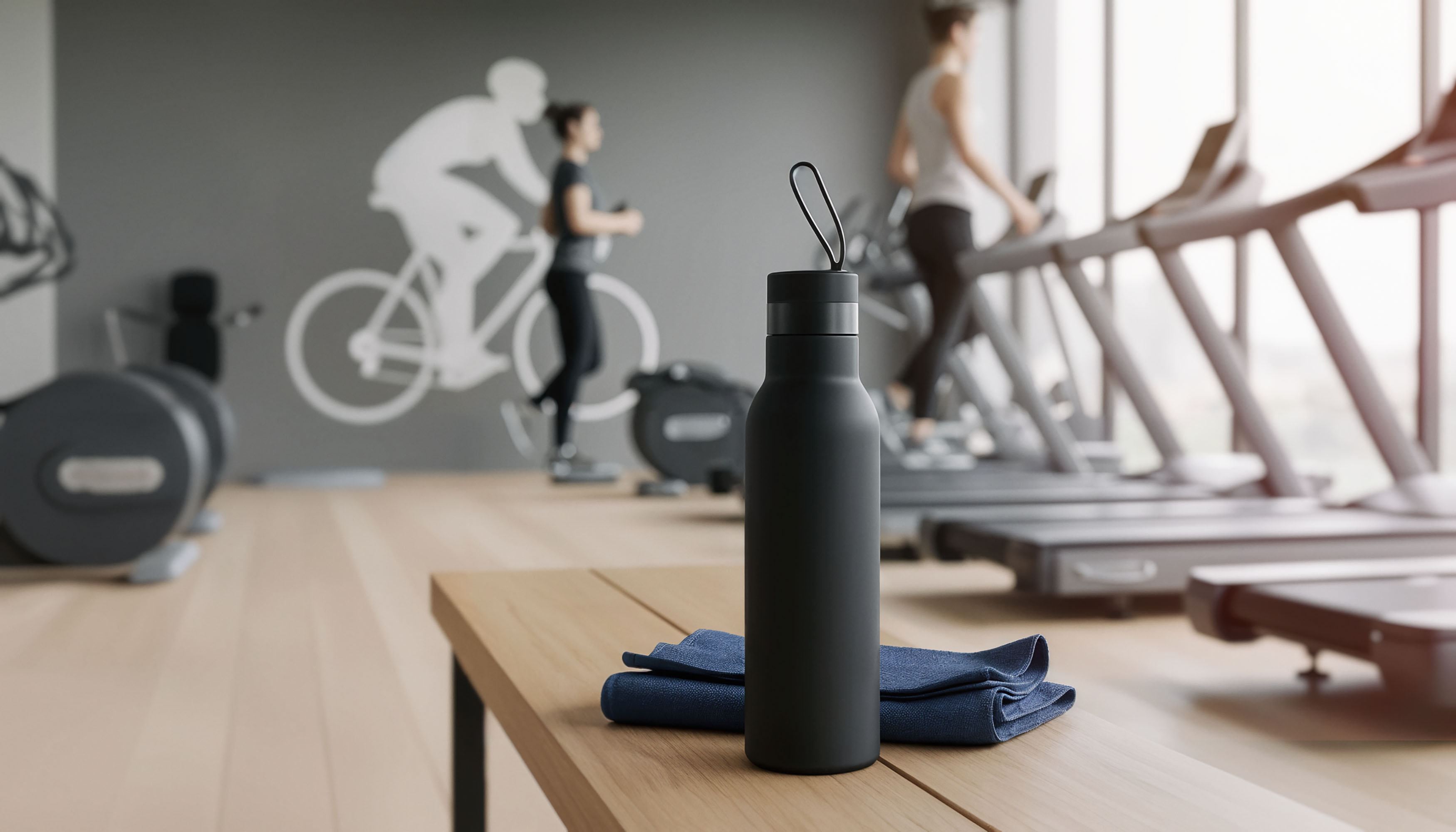 Бутылка для воды "Фитнес" 700 мл, покрытие soft touch-5