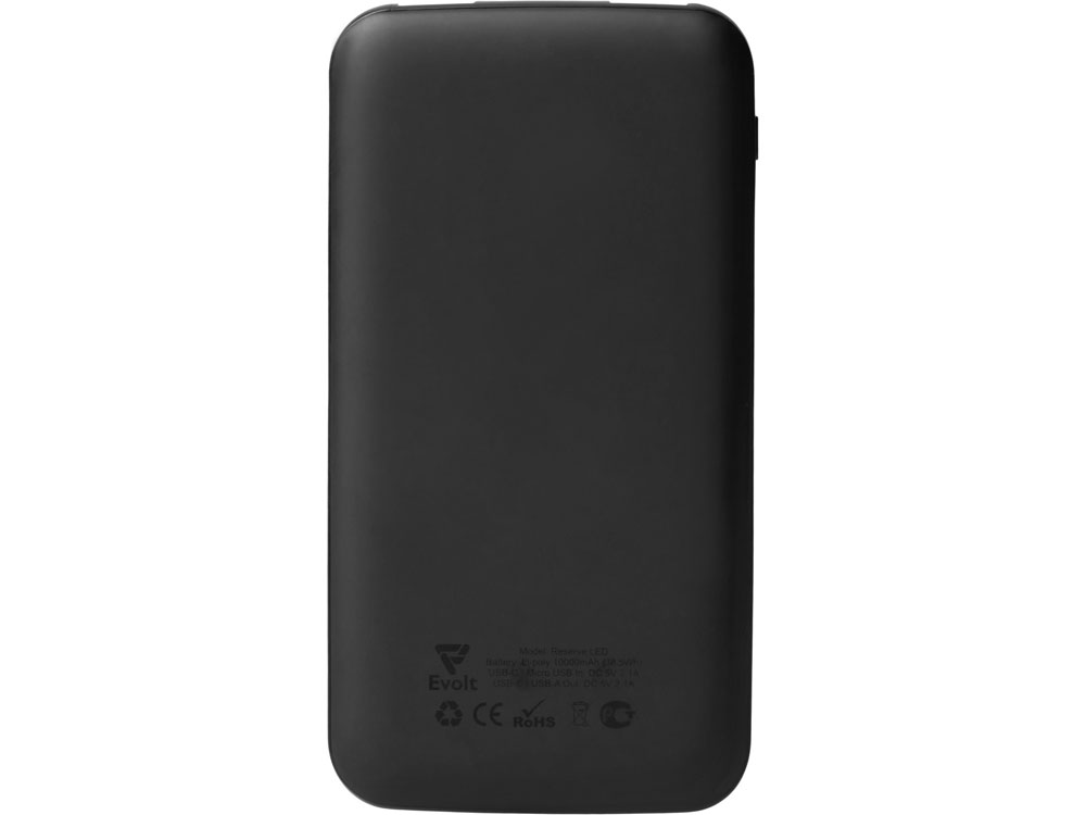 Набор из внешнего акуумулятора и универсального кабеля с подсветкой лого Reserve LED, 10000mAh, черный-7