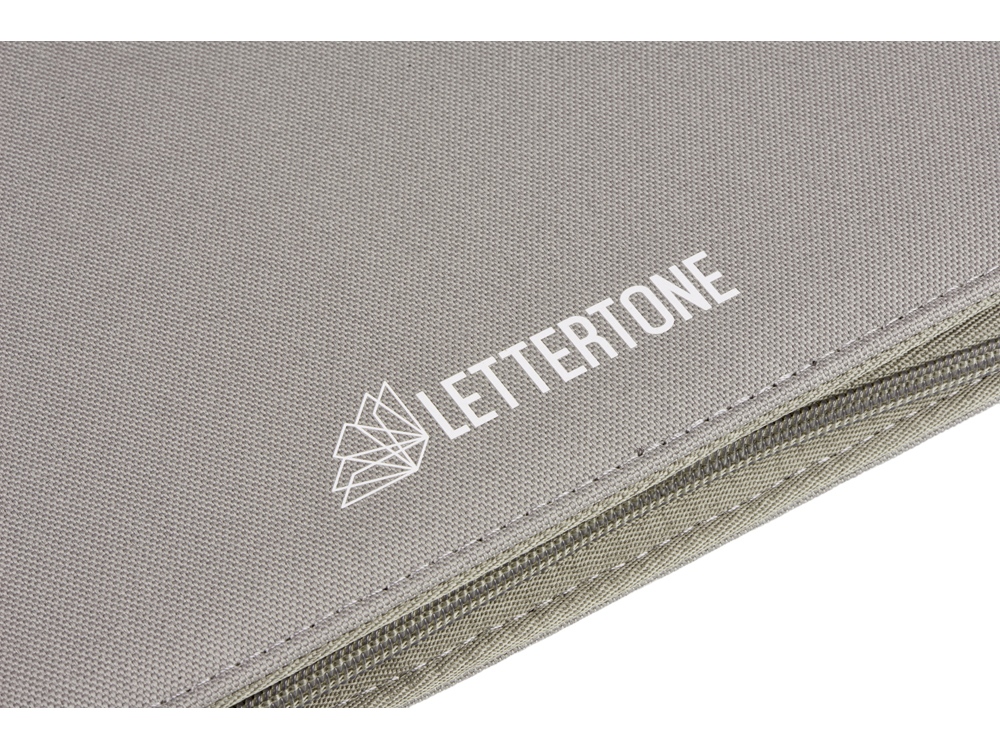 Портфолио А4 из RPET на молнии Harvey, 40 л FSC бумаги, серый-11