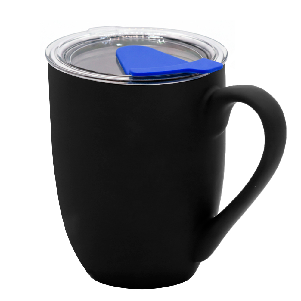 Кружка с крышкой Velvet Duo, Черный/Синий-0